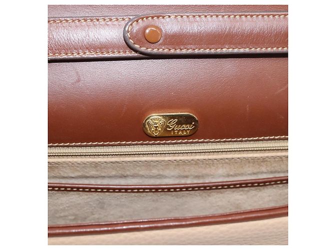GUCCI Hand Bag Leather Beige Gold - vista 17