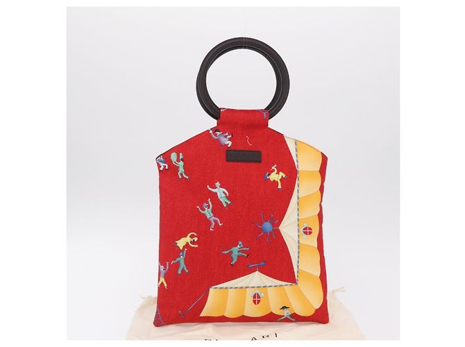 Bulgari BVLGARI Girotondo Di Marionette Hand Bag Silk Red - vista 12