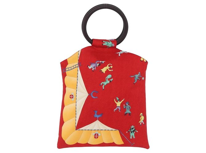 Bulgari BVLGARI Girotondo Di Marionette Hand Bag Silk Red - vista 2