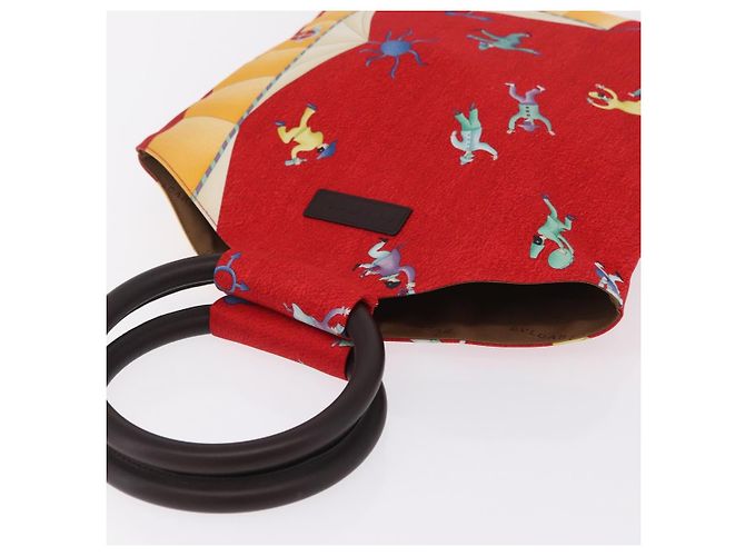 Bulgari BVLGARI Girotondo Di Marionette Hand Bag Silk Red - vista 6