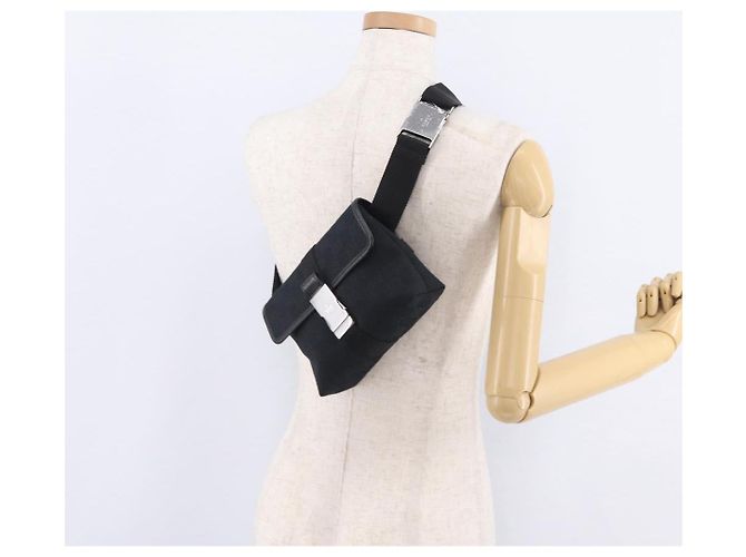 GUCCI GG Canvas Waist Bag Black Silver 131236 - vista 26