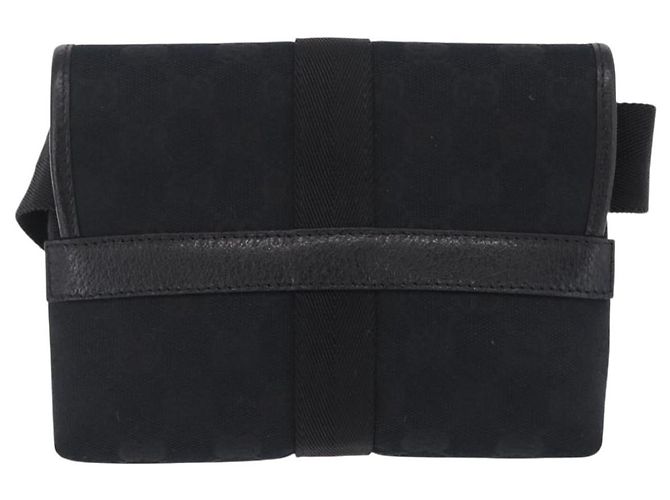 GUCCI GG Canvas Waist Bag Black Silver 131236 - vista 3