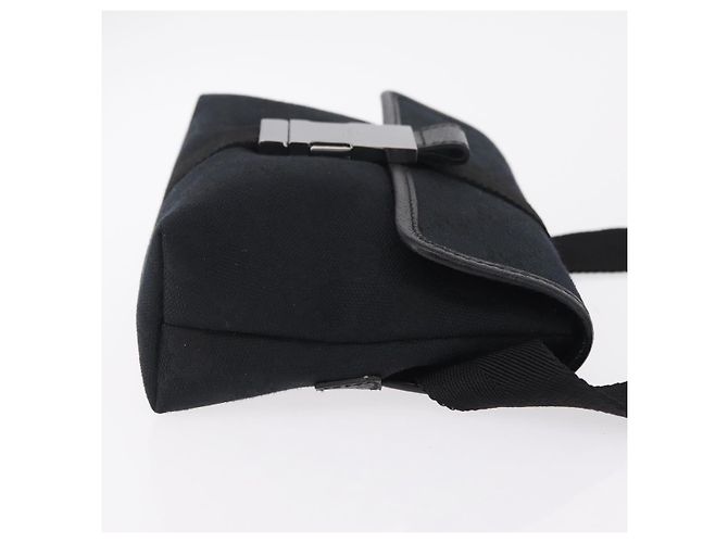 GUCCI GG Canvas Waist Bag Black Silver 131236 - vista 4
