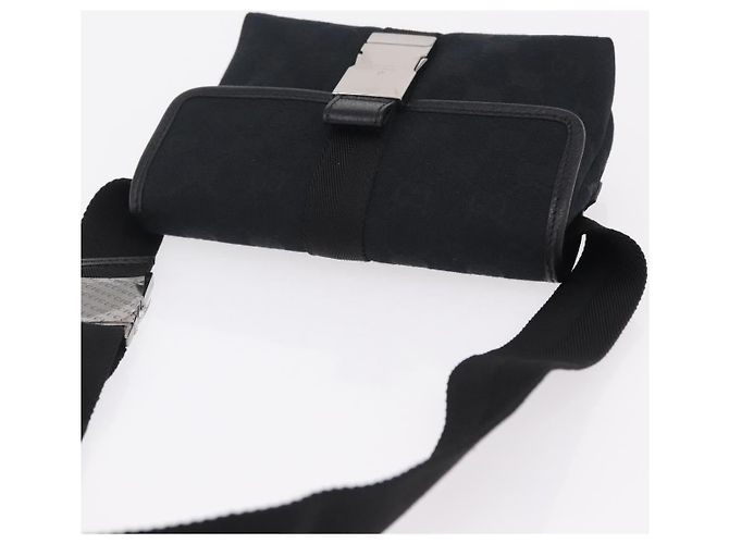 GUCCI GG Canvas Waist Bag Black Silver 131236 - vista 6