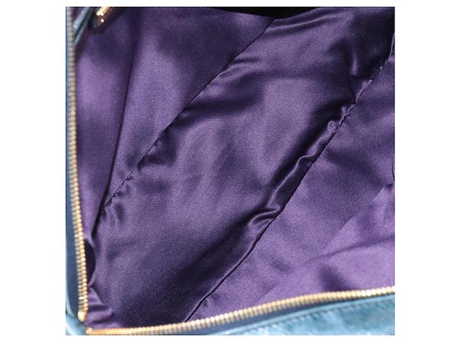 Miu Miu Matelasse Hand Bag Leather 2way Blue Gold - vista 10