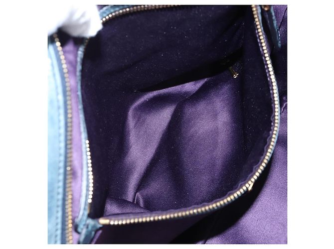 Miu Miu Matelasse Hand Bag Leather 2way Blue Gold - vista 30