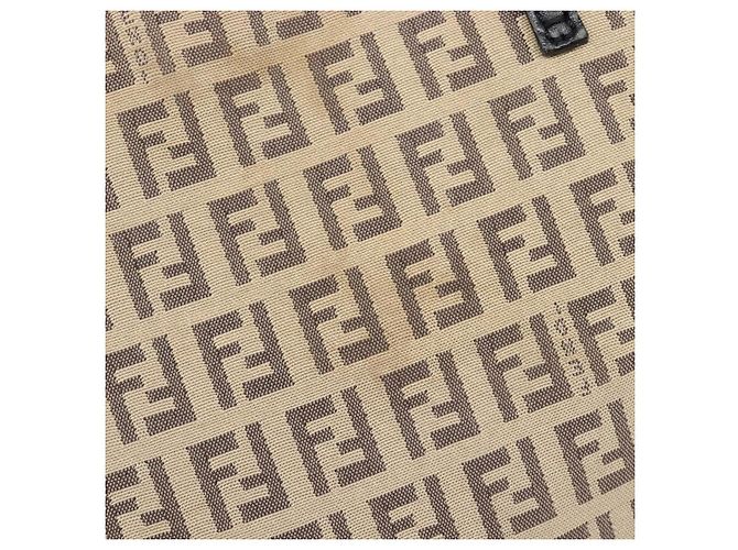 FENDI Zucchino Canvas Tote Bag Beige Silver 8BH074 - vista 10