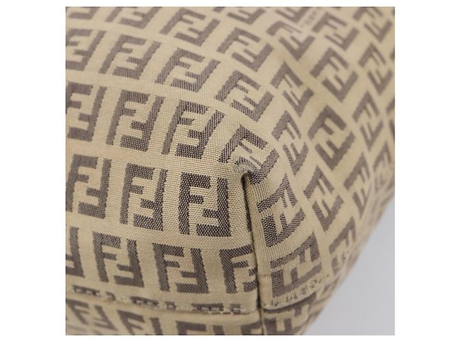 FENDI Zucchino Canvas Tote Bag Beige Silver 8BH074 - vista 15