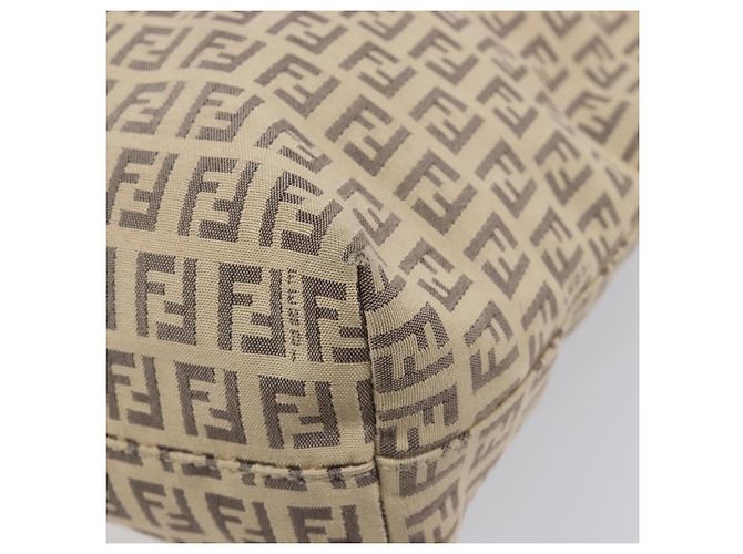 FENDI Zucchino Canvas Tote Bag Beige Silver 8BH074 - vista 17