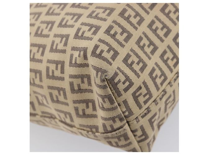 FENDI Zucchino Canvas Tote Bag Beige Silver 8BH074 - vista 18