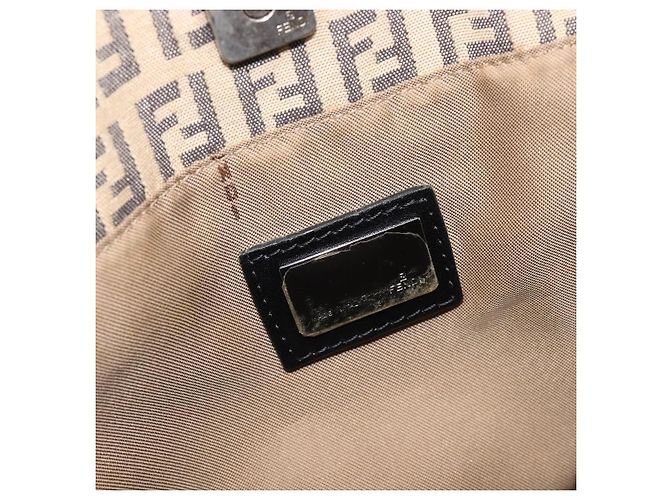 FENDI Zucchino Canvas Tote Bag Beige Silver 8BH074 - vista 19
