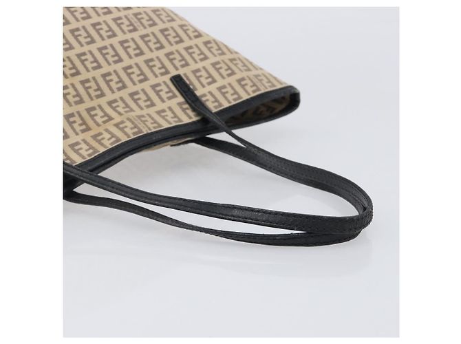 FENDI Zucchino Canvas Tote Bag Beige Silver 8BH074 - vista 7