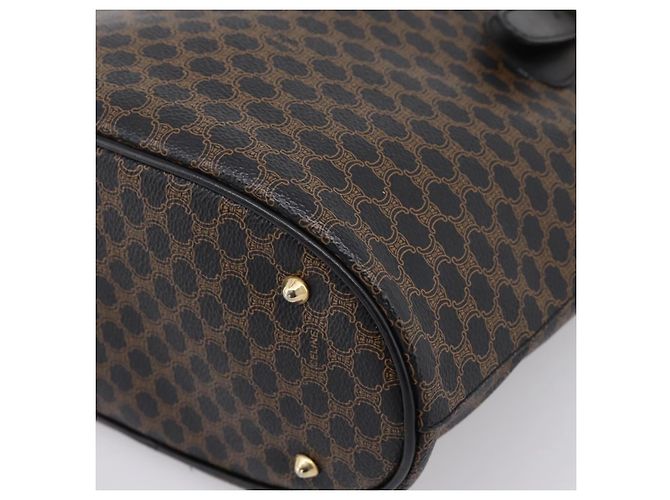 Céline CELINE Macadam Canvas Tote Bag PVC Leather Black Gold - vista 10