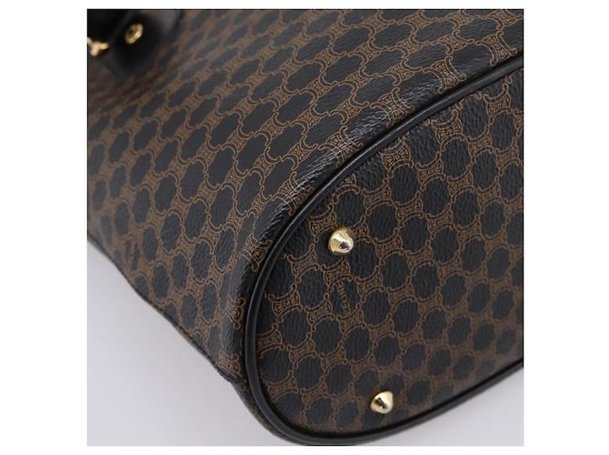 Céline CELINE Macadam Canvas Tote Bag PVC Leather Black Gold - vista 11