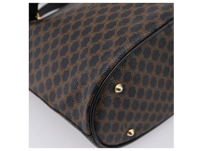Céline CELINE Macadam Canvas Tote Bag PVC Leather Black Gold - vista 13