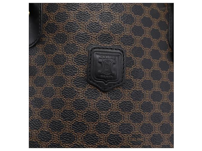 Céline CELINE Macadam Canvas Tote Bag PVC Leather Black Gold - vista 14