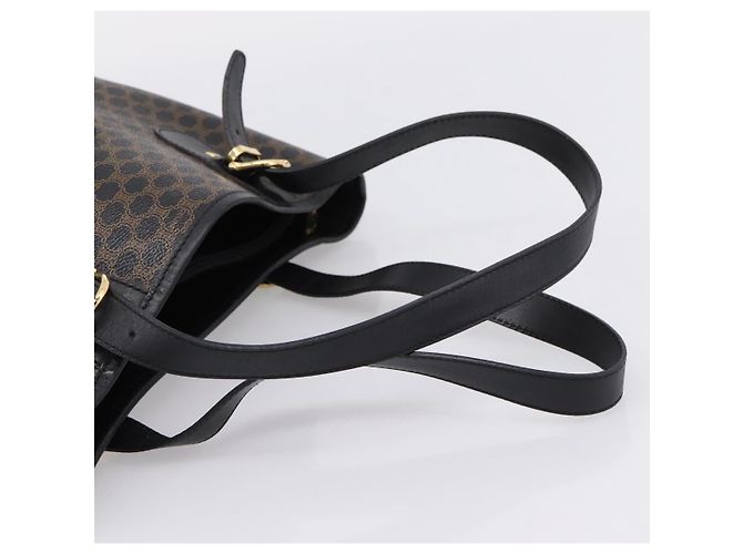 Céline CELINE Macadam Canvas Tote Bag PVC Leather Black Gold - vista 7