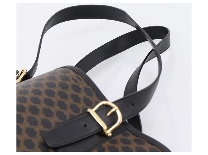 Céline CELINE Macadam Canvas Tote Bag PVC Leather Black Gold - vista 8