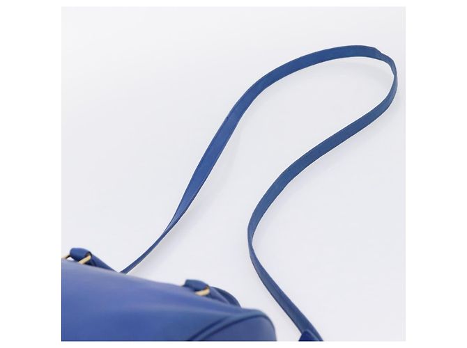 Autre Marque Borsa a mano Saint Laurent Baby Duffel in pelle 2way blu e oro - vista 10
