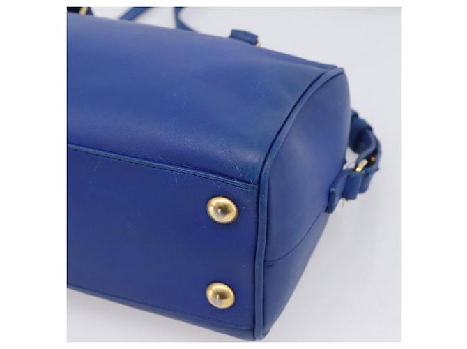 Autre Marque Borsa a mano Saint Laurent Baby Duffel in pelle 2way blu e oro - vista 12