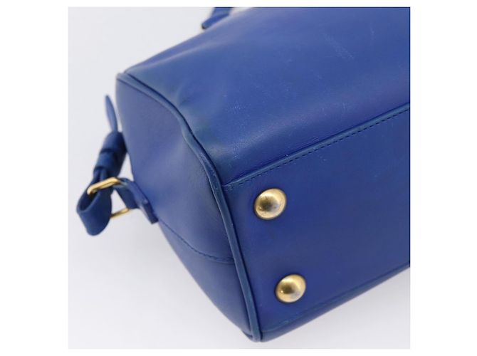 Autre Marque Borsa a mano Saint Laurent Baby Duffel in pelle 2way blu e oro - vista 13