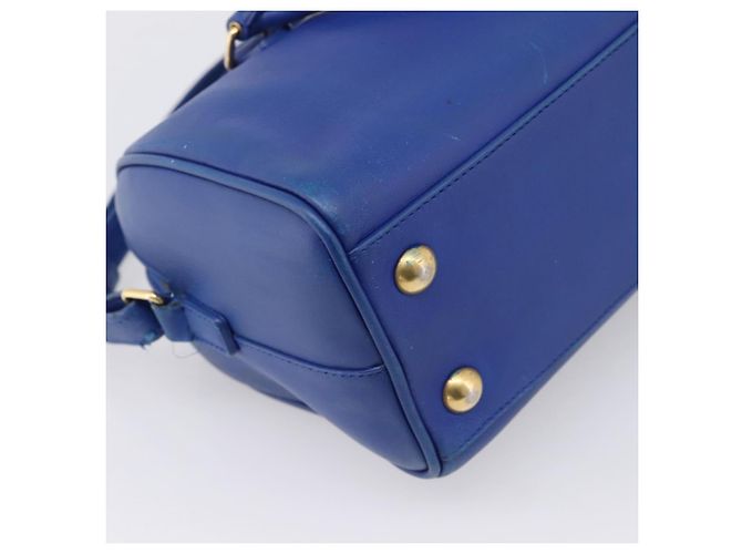 Autre Marque Borsa a mano Saint Laurent Baby Duffel in pelle 2way blu e oro - vista 15