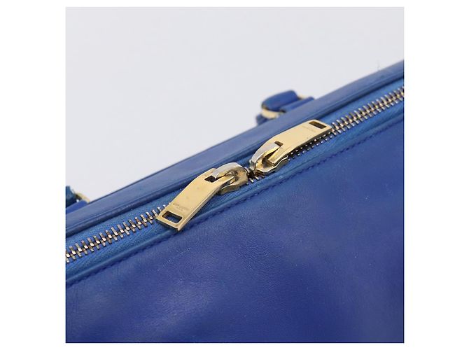 Autre Marque Borsa a mano Saint Laurent Baby Duffel in pelle 2way blu e oro - vista 16