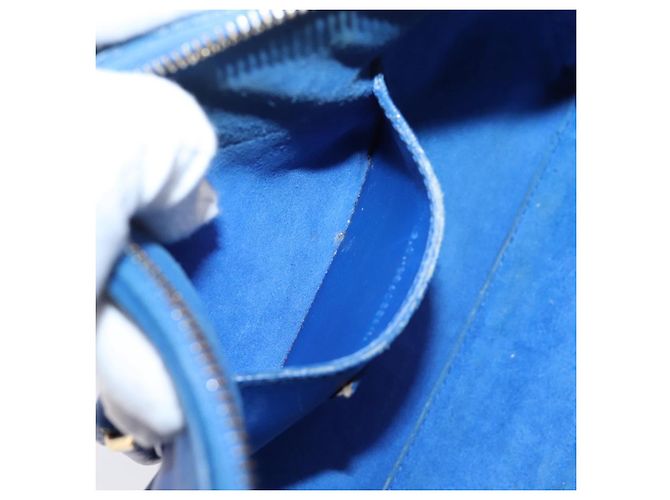 Autre Marque Borsa a mano Saint Laurent Baby Duffel in pelle 2way blu e oro - vista 22