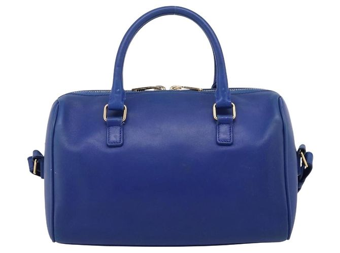 Autre Marque Borsa a mano Saint Laurent Baby Duffel in pelle 2way blu e oro - vista 3
