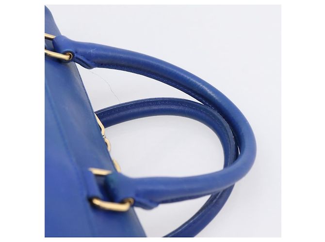 Autre Marque Borsa a mano Saint Laurent Baby Duffel in pelle 2way blu e oro - vista 8