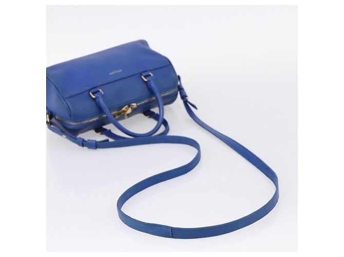 Autre Marque Borsa a mano Saint Laurent Baby Duffel in pelle 2way blu e oro - vista 9