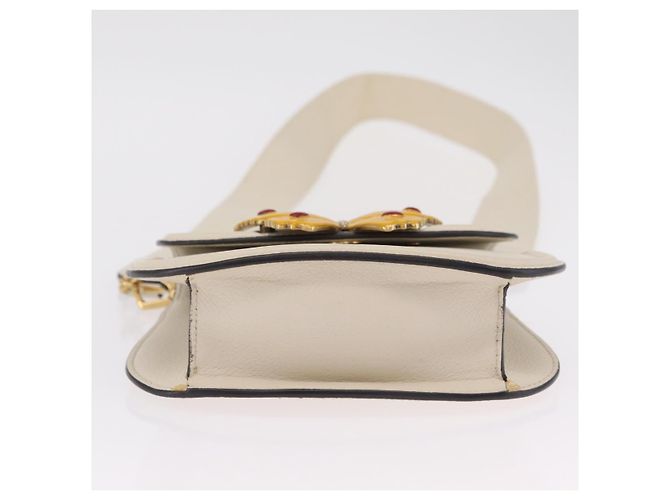 GUCCI Sherry Line Shoulder Bag Leather Ivory Gold - vista 12