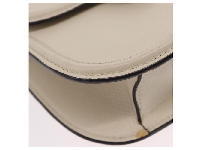GUCCI Sherry Line Shoulder Bag Leather Ivory Gold - vista 13