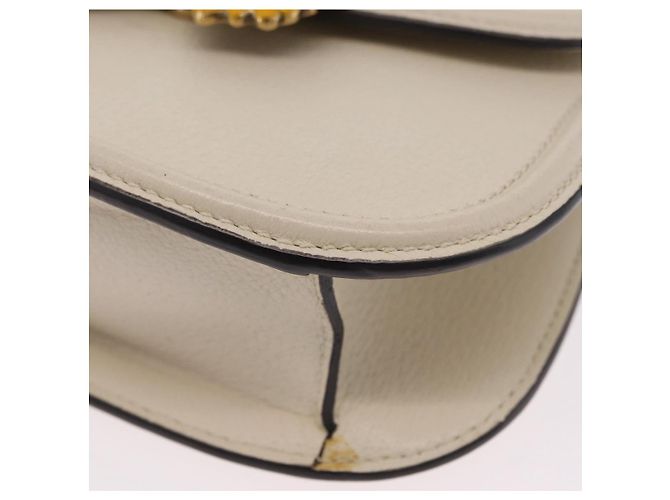 GUCCI Sherry Line Shoulder Bag Leather Ivory Gold - vista 14