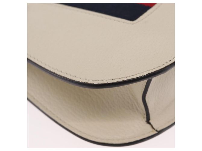 GUCCI Sherry Line Shoulder Bag Leather Ivory Gold - vista 15