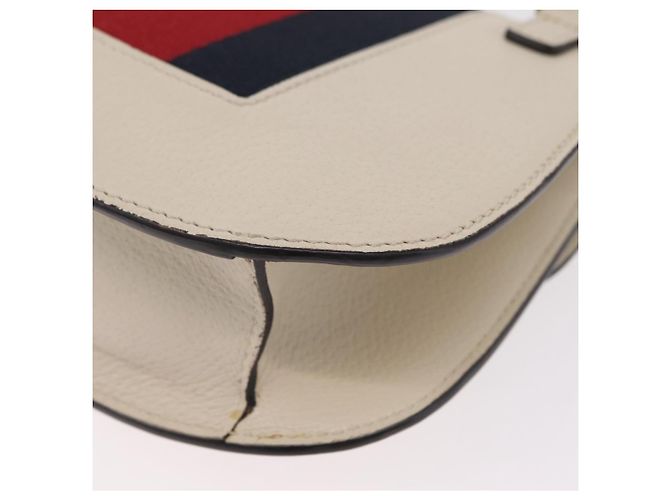 GUCCI Sherry Line Shoulder Bag Leather Ivory Gold - vista 16