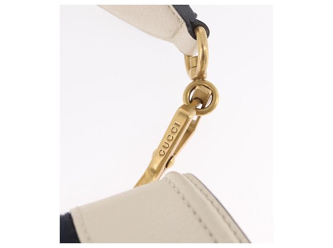 GUCCI Sherry Line Shoulder Bag Leather Ivory Gold - vista 20