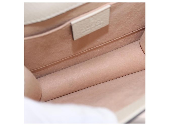 GUCCI Sherry Line Shoulder Bag Leather Ivory Gold - vista 25