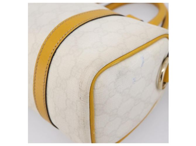 GUCCI GG Supreme Hand Bag PVC White Gold 193604 - vista 13