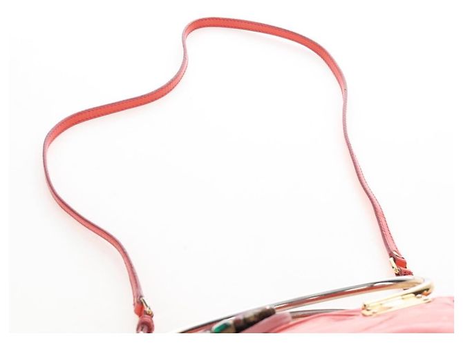 Miu Miu Hand Bag Patent leather 2way Orange Gold - vista 20