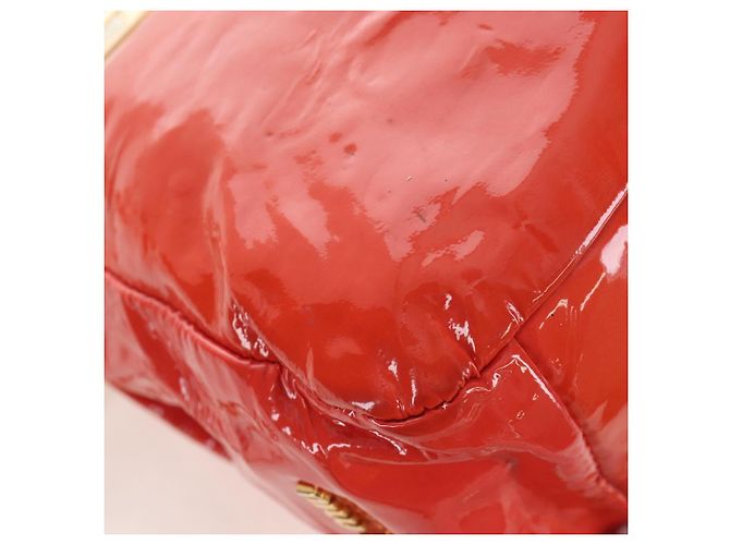 Miu Miu Hand Bag Patent leather 2way Orange Gold - vista 24