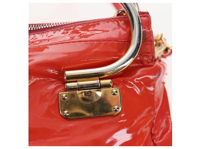 Miu Miu Hand Bag Patent leather 2way Orange Gold - vista 27