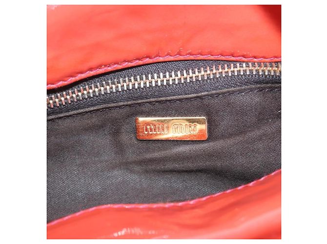 Miu Miu Hand Bag Patent leather 2way Orange Gold - vista 31