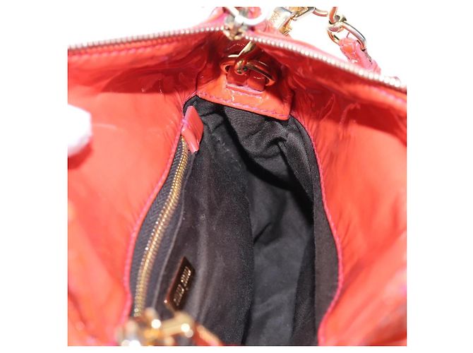 Miu Miu Hand Bag Patent leather 2way Orange Gold - vista 33