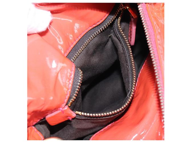 Miu Miu Hand Bag Patent leather 2way Orange Gold - vista 35