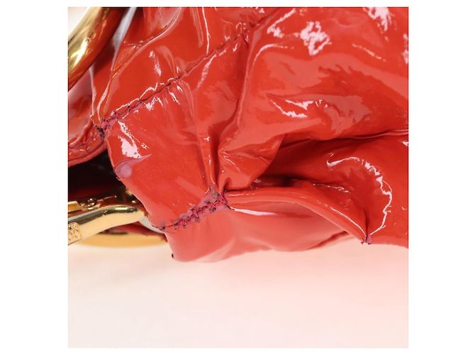 Miu Miu Hand Bag Patent leather 2way Orange Gold - vista 4