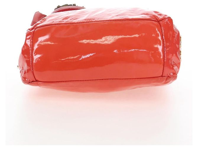 Miu Miu Hand Bag Patent leather 2way Orange Gold - vista 7
