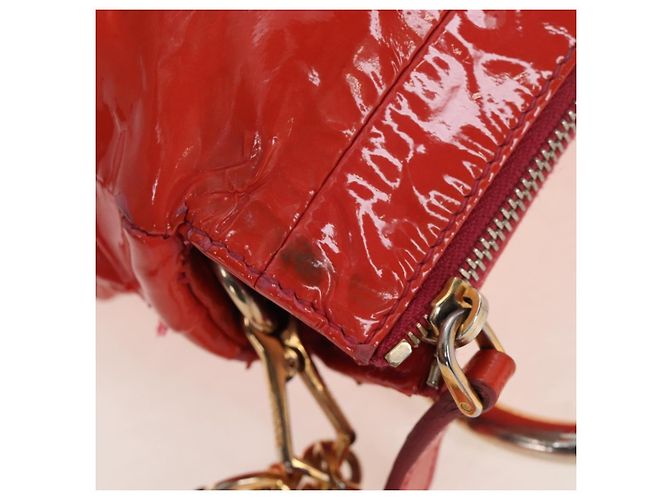 Miu Miu Hand Bag Patent leather 2way Orange Gold - vista 8