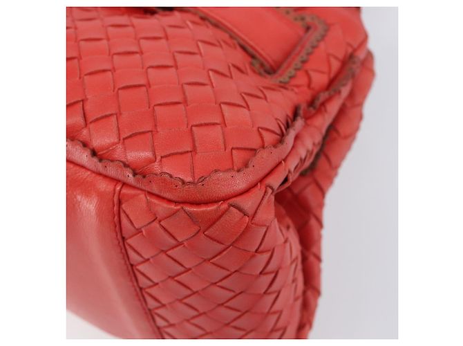 Bottega Veneta INTRECCIATO Hand Bag Leather Red Silver - vista 10