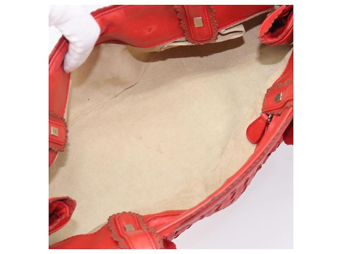 Bottega Veneta INTRECCIATO Hand Bag Leather Red Silver - vista 11